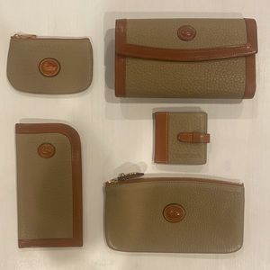 Dooney and Bourke Vintage Taupe Leather wallet and accessories set